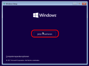 Windows 10 Installationsprozess